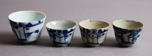 Chinese porcelain tea wine - 4x,
