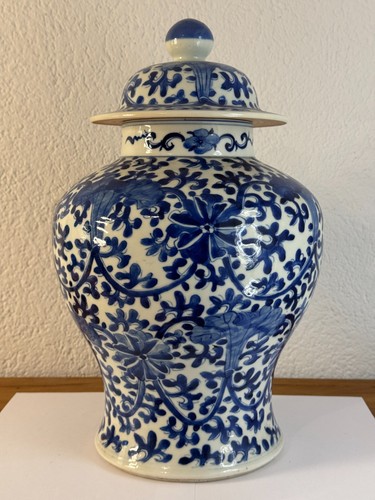 Chinesische deckelvase blau - deckelvase,